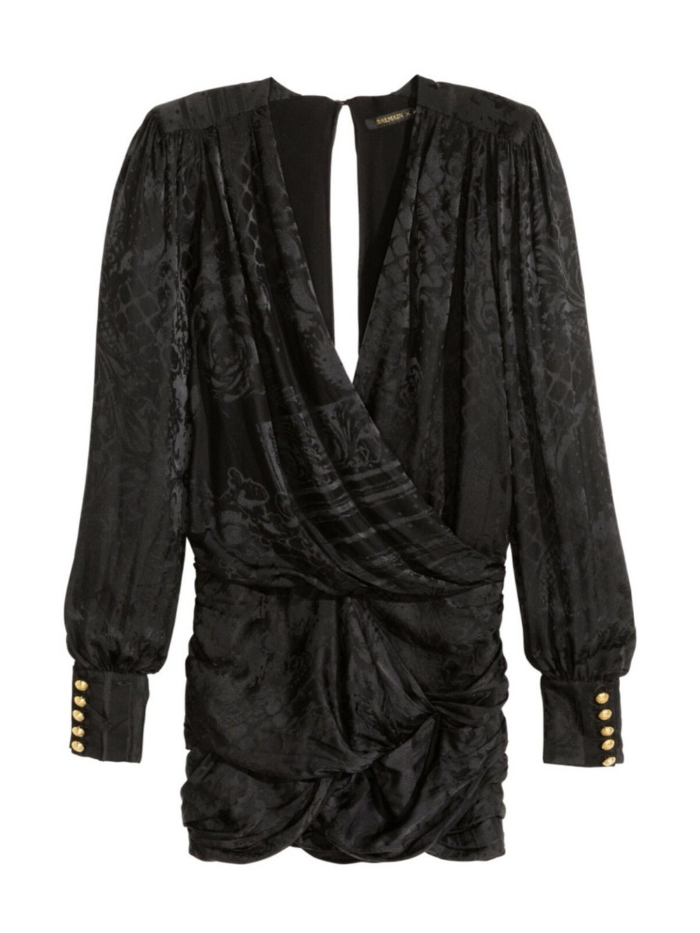 BALMAIN x H&M 100% Silk Mini Dress • Size 6 •  Black NWT RARE Limited Edition